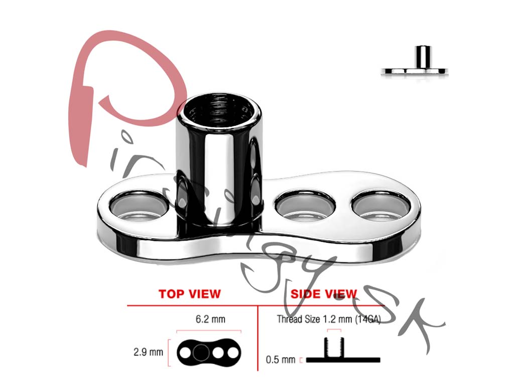 Kotva pre microdermal - 3 otvory, 3 mm