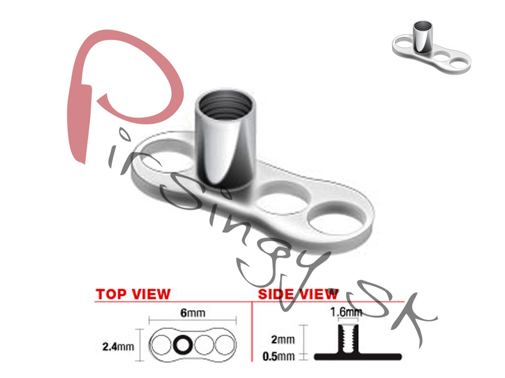 Kotva pre microdermal - 3 otvory, 2 mm