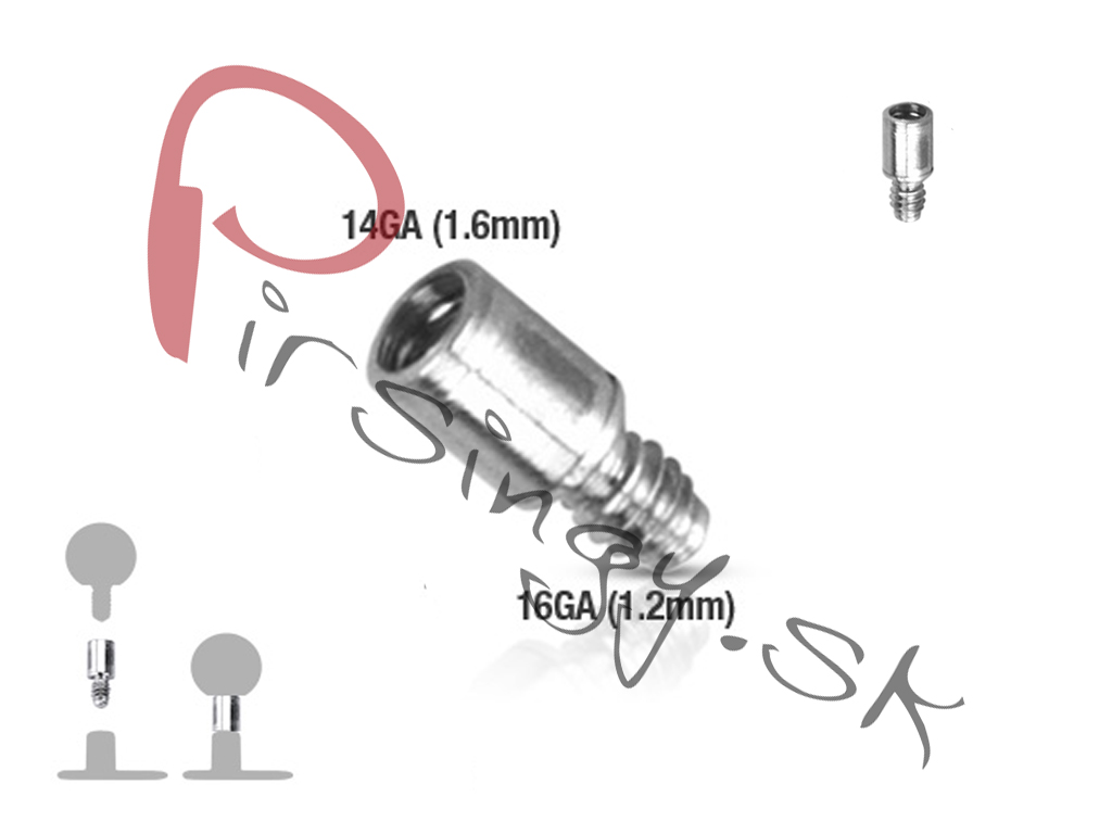 Predĺženie závitu 1,6 mm